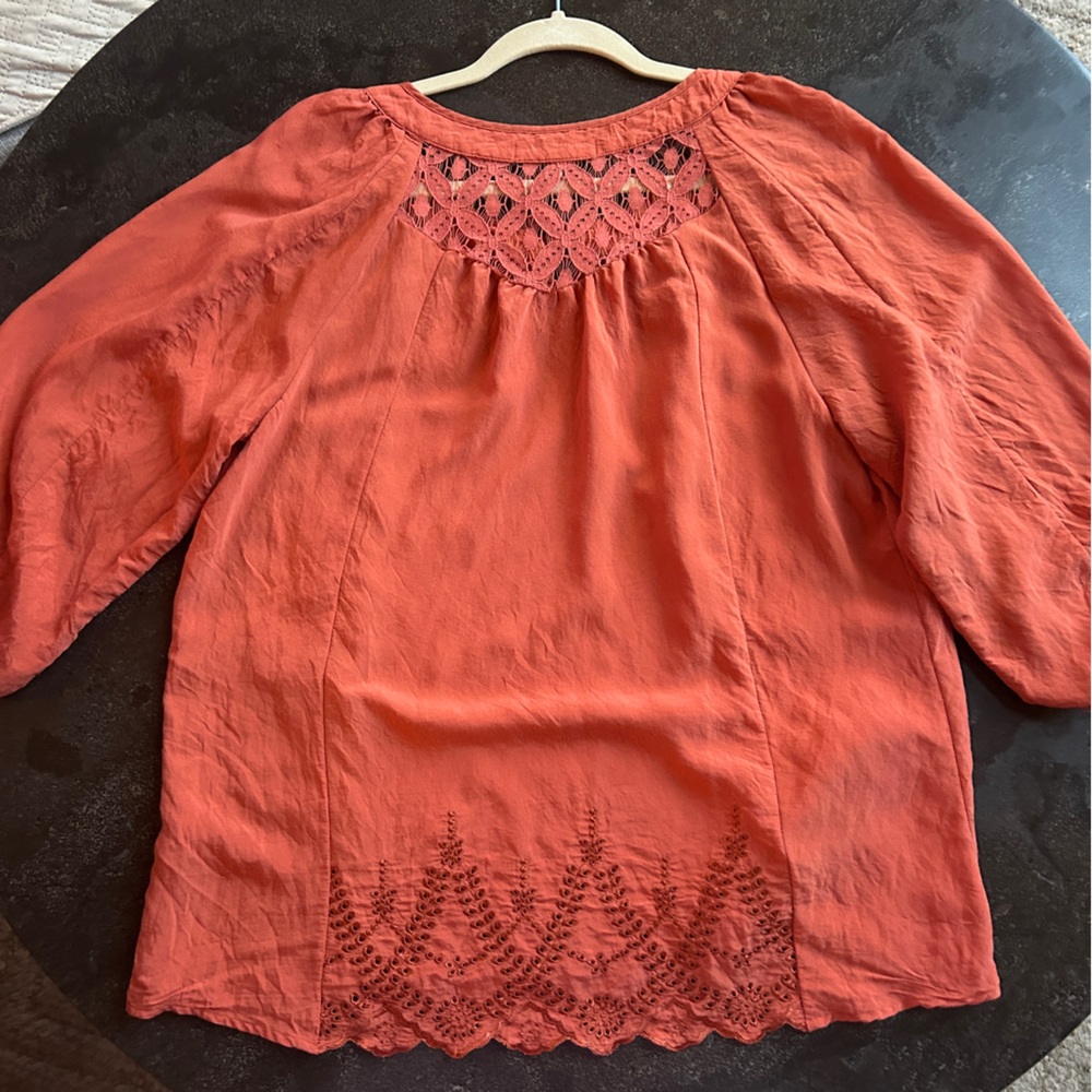 Figueroa & Flower Orange Blouse - Size Large - Picture 3 of 10